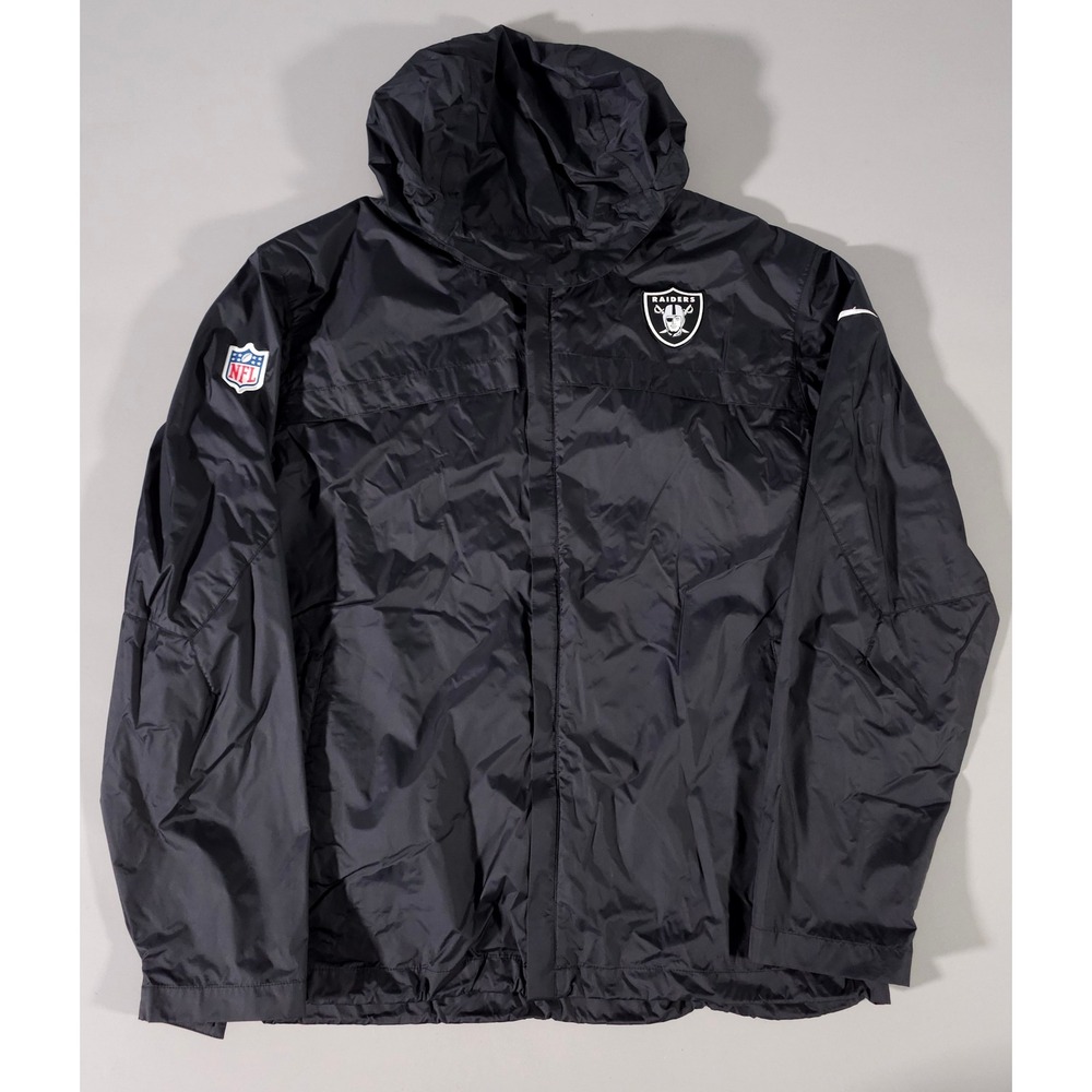 Nike Windbreaker Jacket Mens Large Black NFL Raiders Storm-FIT 478589-XXX